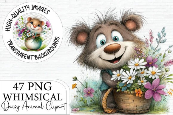 Download Whimsical Daisy Animal Clipart Bundle - Animal Collection