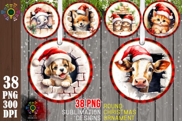 Download Christmas Animals Break Through Ornament - Animal Collection