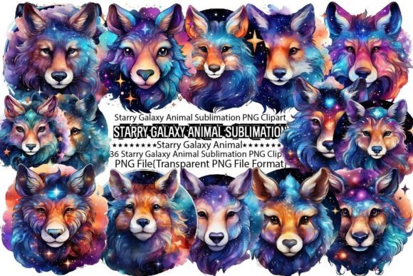 Download Starry Galaxy Animal Sublimation Bundle - Animal Collection