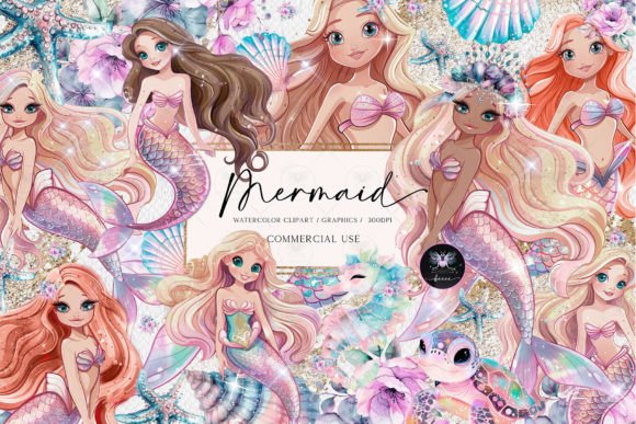 Download Mermaids Watercolor Clipart - Watercolor Collection
