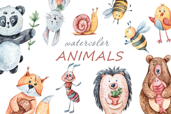 Download Watercolor Cute Forest Animals Clipart - Watercolor Collection