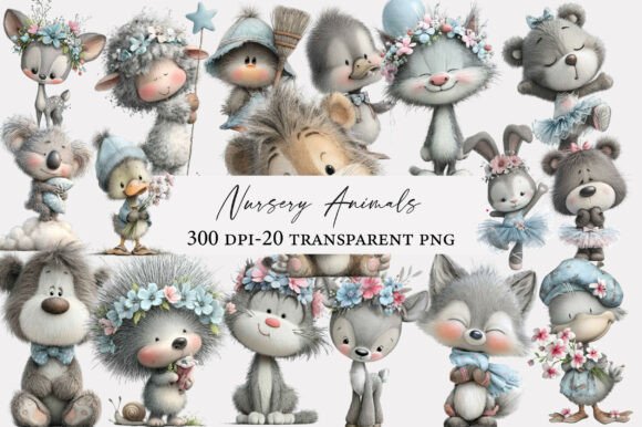 Download Watercolor Nursery Animals Clipart - Watercolor Collection
