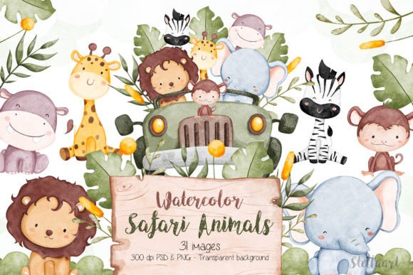 Download Watercolor Safari Animals - Watercolor Collection