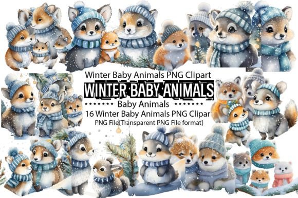 Download Winter Baby Animals Sublimation Bundle - Animal Collection