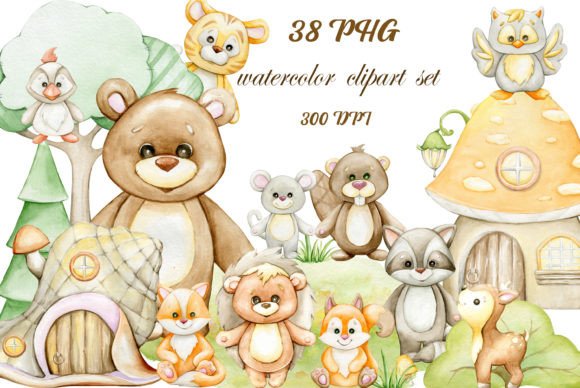 Download Woodland Animals Watercolor Clipart, for - Watercolor Collection