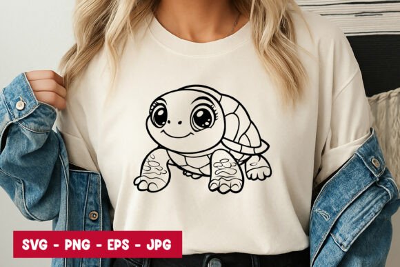 Download Cute Baby Turtle Cartoon Animal SVG PNG - Animal Collection