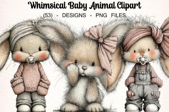Download Whimsical Baby Animal Clipart - Animal Collection