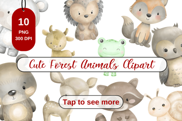 Download Cute Watercolor Forest Animals Clipart - Premium Resources