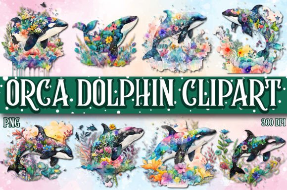 Download Orca Watercolor Sublimation Clipart - Watercolor Collection