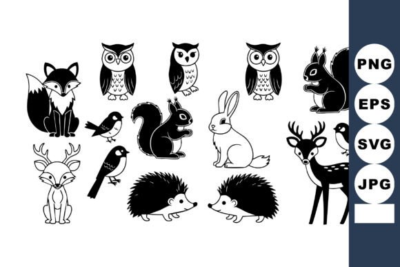 Download Woodland Animals Set with Fox Owl Squirr - Animal Collection