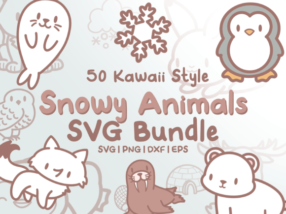 Download Snowy Animals SVG Illustrations - Animal Collection