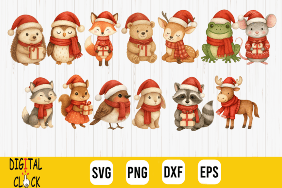 Download Watercolor Christmas Cottagecore Animals - Watercolor Collection