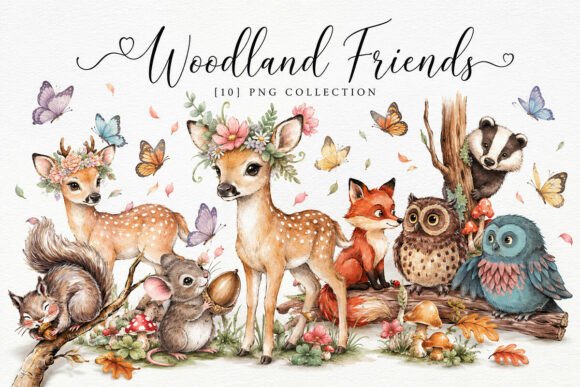 Download Cute Forest Animals Clipart PNG Bundle - Animal Collection