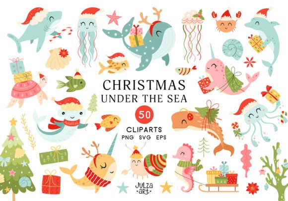 Download Christmas Sea Animal Clipart, Xmas Ocean - Animal Collection