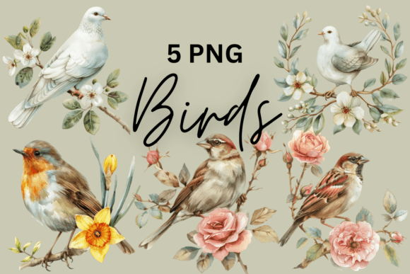 Download Watercolor Bird Floral Design Nature Art - Watercolor Collection