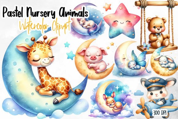 Download Pastel Nursery Animals Clipart - Animal Collection