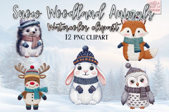 Download Winter Woodland Animals Watercolor PNG - Watercolor Collection
