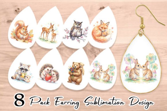 Download Watercolor Woodland Animal Earring PNG - Watercolor Collection