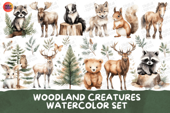 Download Woodland Creatures Watercolor Set - Watercolor Collection