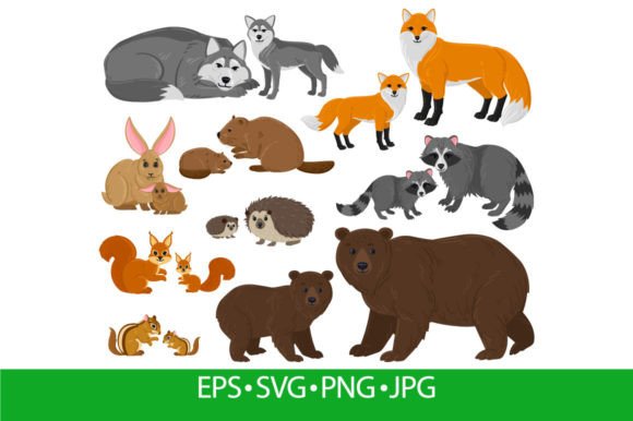 Download Cartoon Forest Woodland Animals Mothers - Animal Collection