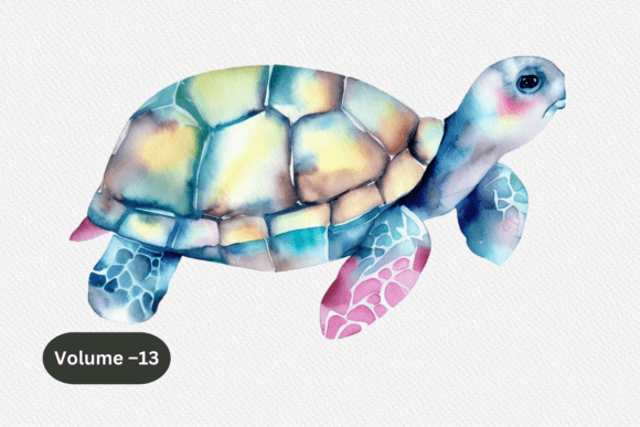 Download Watercolor Cute Turtle Sublimation - Watercolor Collection