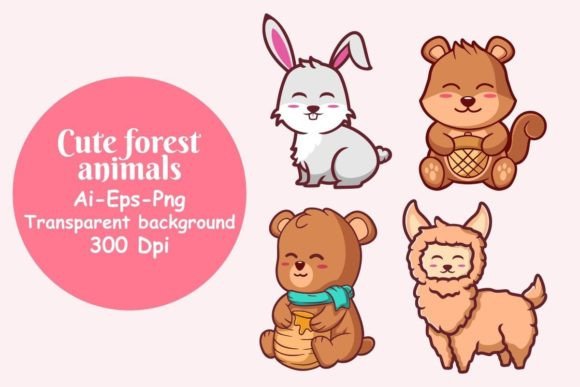 Download Cute Forest Animals Cartoon Vector - Animal Collection