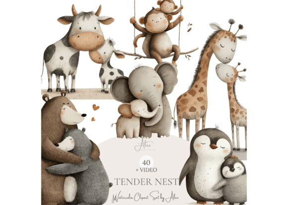 Download Mom and Baby Animal Clipart - Animal Collection
