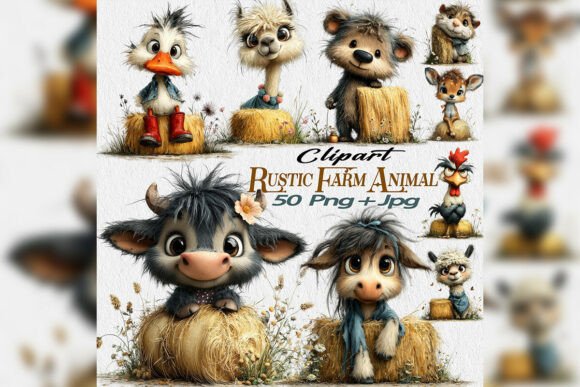 Download Rustic Farm Animal Clipart Bundle PNG - Premium Bundle