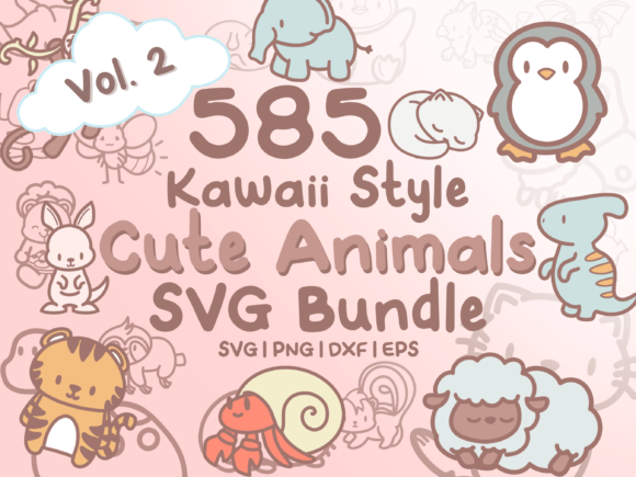 Download 585 Kawaii Animals SVG Illustrations - Animal Collection