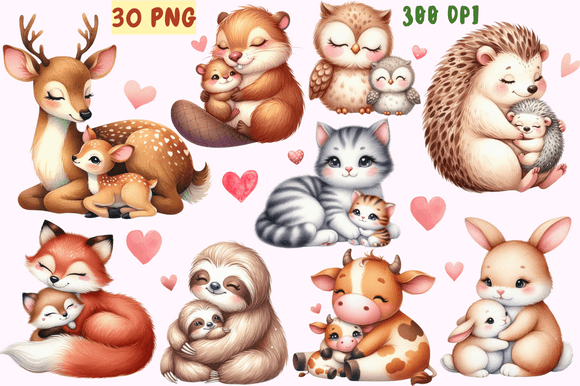 Download Mothers and Babies Nursery Animals PNG - Animal Collection