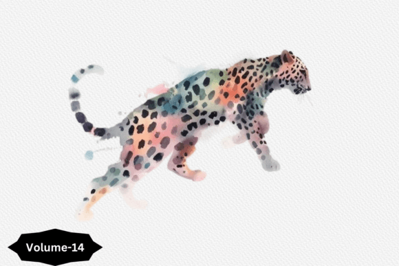 Download Cute Leopard Watercolor Clipart Vol –14 - Premium Bundle