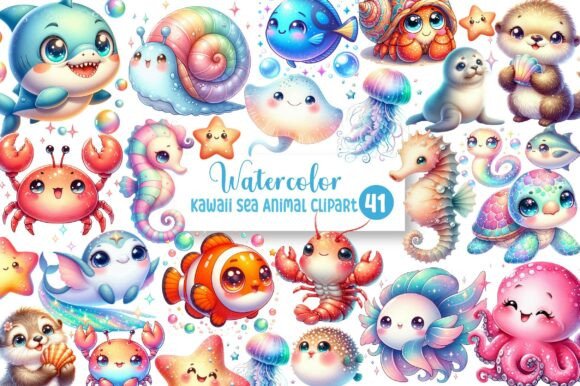 Download Kawaii Sea Animal Clipart - Animal Collection