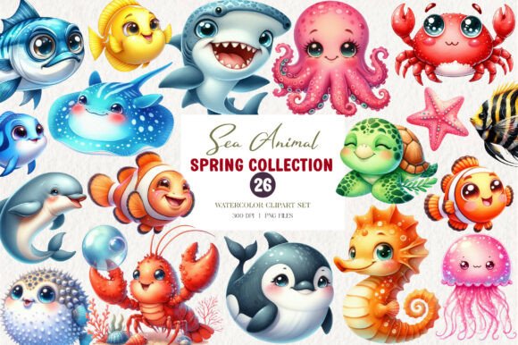 Download Kawaii Sea Animal Clipart - Animal Collection
