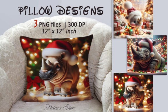 Download Cute Christmas Animals Pillow Design Set - Animal Collection