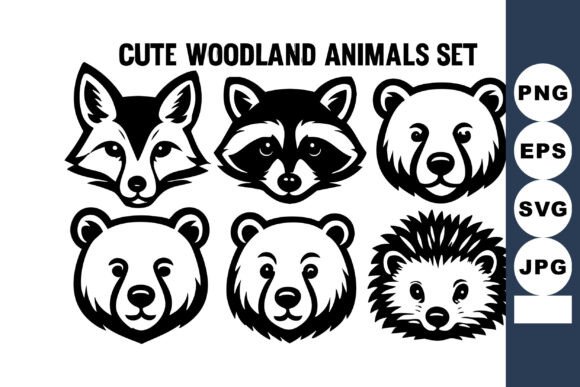 Download Cute Woodland Animals Set with Fox Racco - Animal Collection