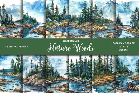 Download Watercolor North Woods Nature Background - Watercolor Collection