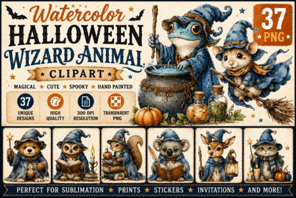 Download Halloween Wizard Animal Clipart - Animal Collection
