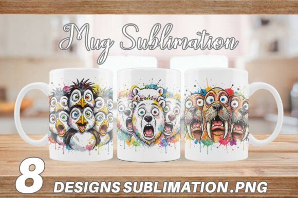 Download Summer Arctic Animal Watercolor Mug Wrap - Watercolor Collection