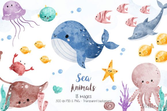 Download Watercolor Sea Animals - Watercolor Collection