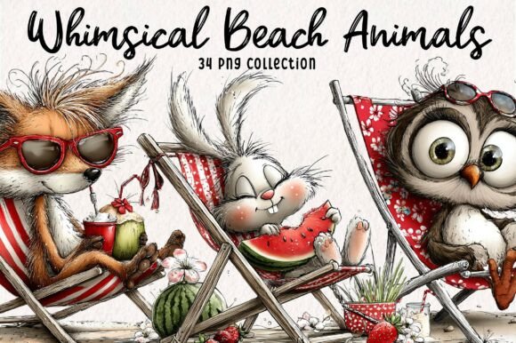 Download Whimsical Beach Animals Clipart - Animal Collection