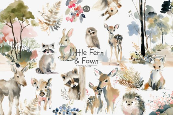 Download Woodland Baby Animal Clipart Bundle Png - Animal Collection