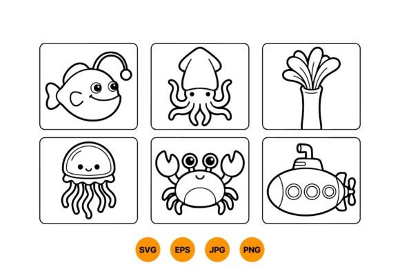 Download Cute Sea Animal Clipart SVG - Animal Collection
