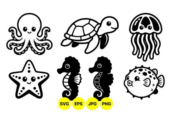 Download Cute Underwater Animal Clipart Pack - Animal Collection