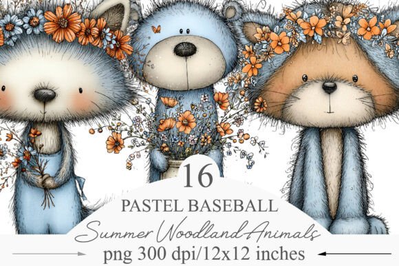 Download Whimsical Summer Woodland Animals Set-1 - Animal Collection