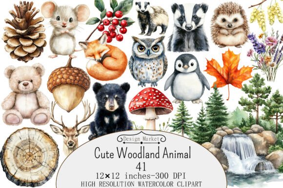 Download Cute Woodland Animal Clipart - Animal Collection