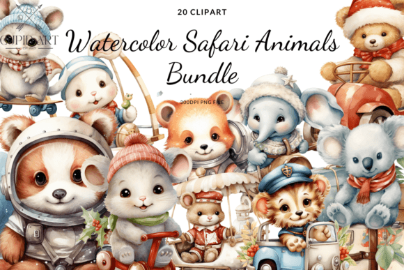 Download Watercolor Safari Animals Bundle - Watercolor Collection