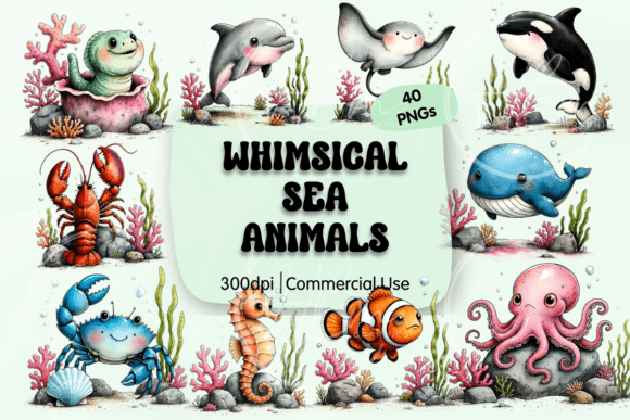 Download Whimsical Sea Animals PNG Clipart - Animal Collection