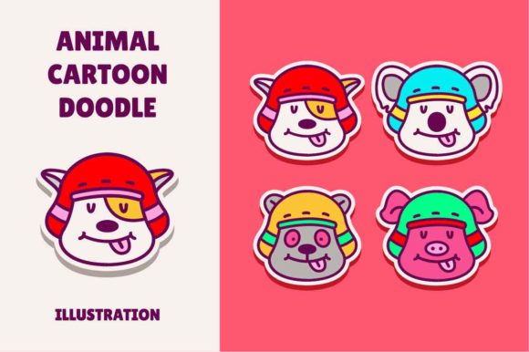 Download Cartoon Animal Doodle Design - Animal Collection