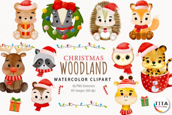Download Watercolor Christmas Woodland - Watercolor Collection