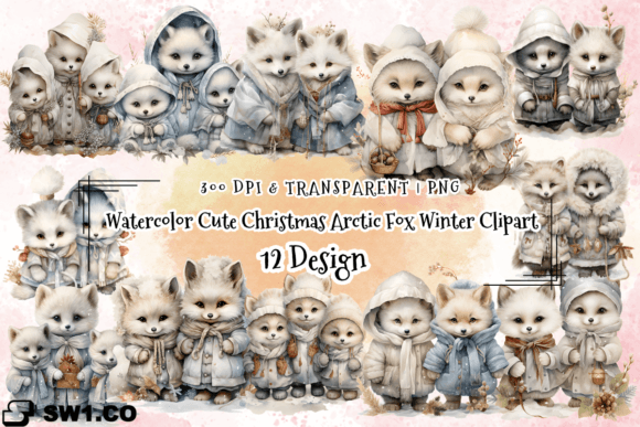 Download Watercolor Christmas Arctic Fox Winter - Watercolor Collection